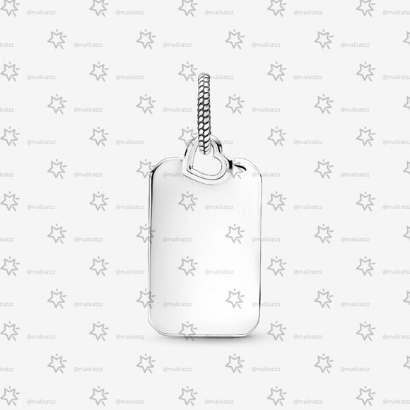Pandora Engravable Rectangle Tag Pendant - Picture 3 of 4